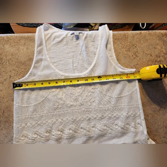 American Eagle Outfitters Cream Embroidered Overlay Tank Size M - Picture 9 of 9